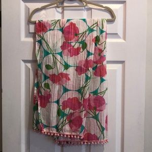 Lilly Pulitzer pom pom scarf
